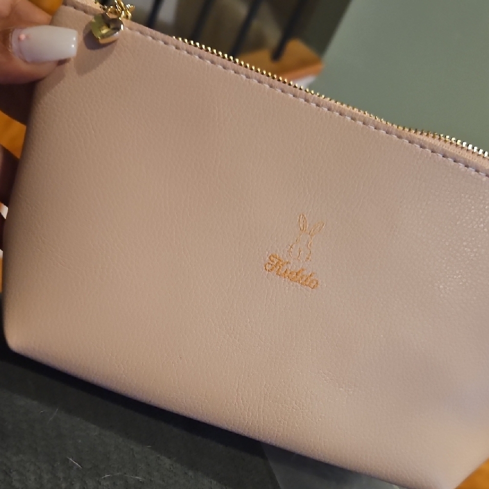 Pink Pouch with Rabbit and Orange Design - Picture 3 of 5